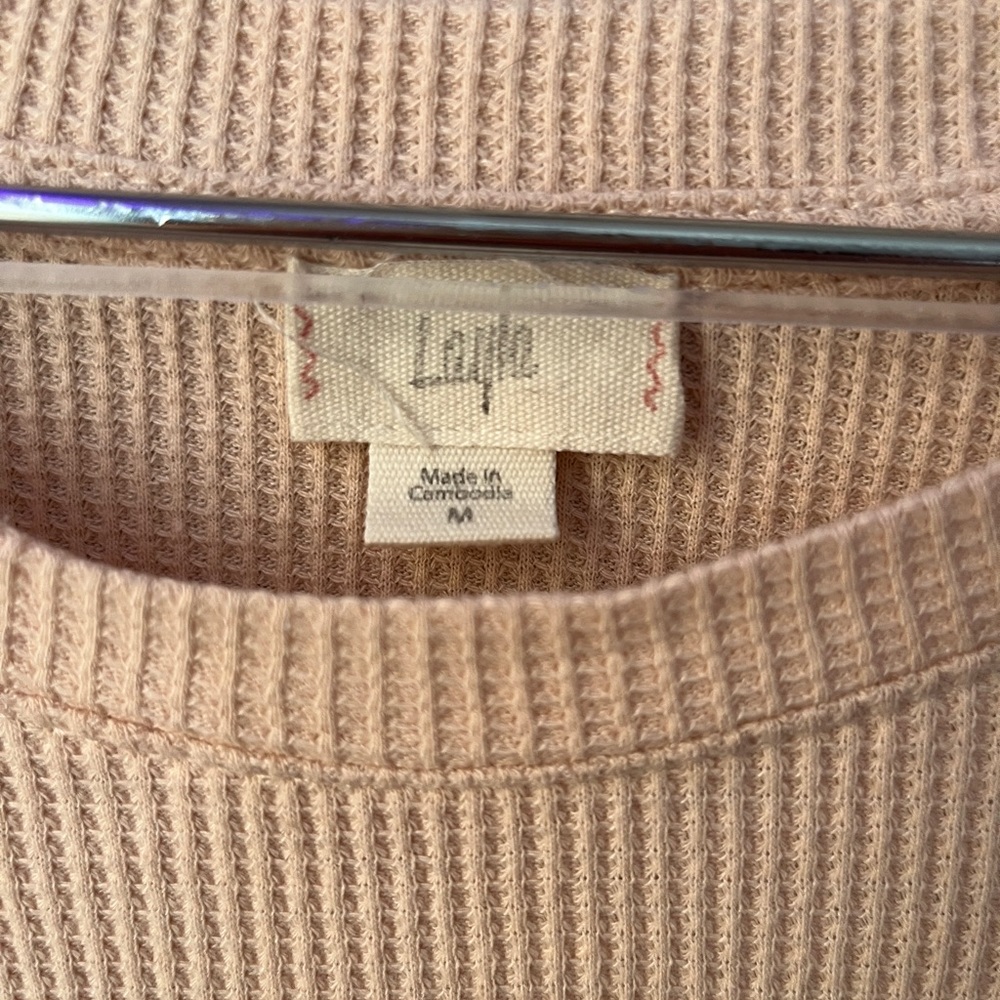 Women’s Medium Layla Pink Waffle Pajama Shirt - Picture 3 of 5